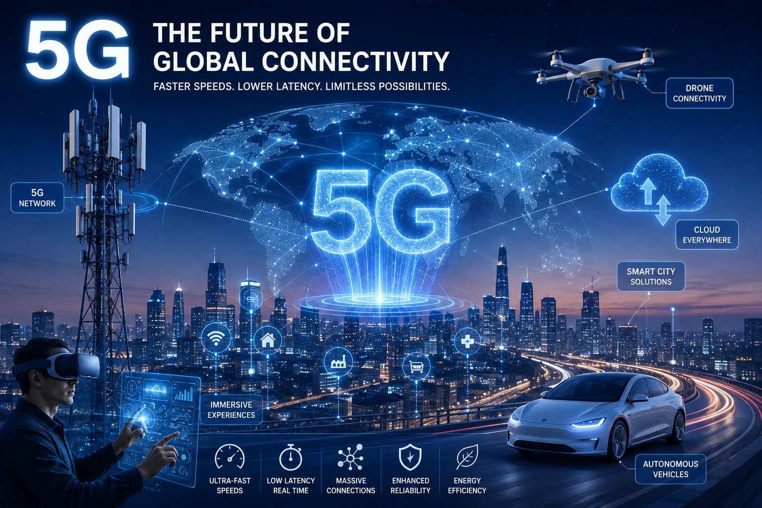 5G network infrastructure representing the future of global connectivity