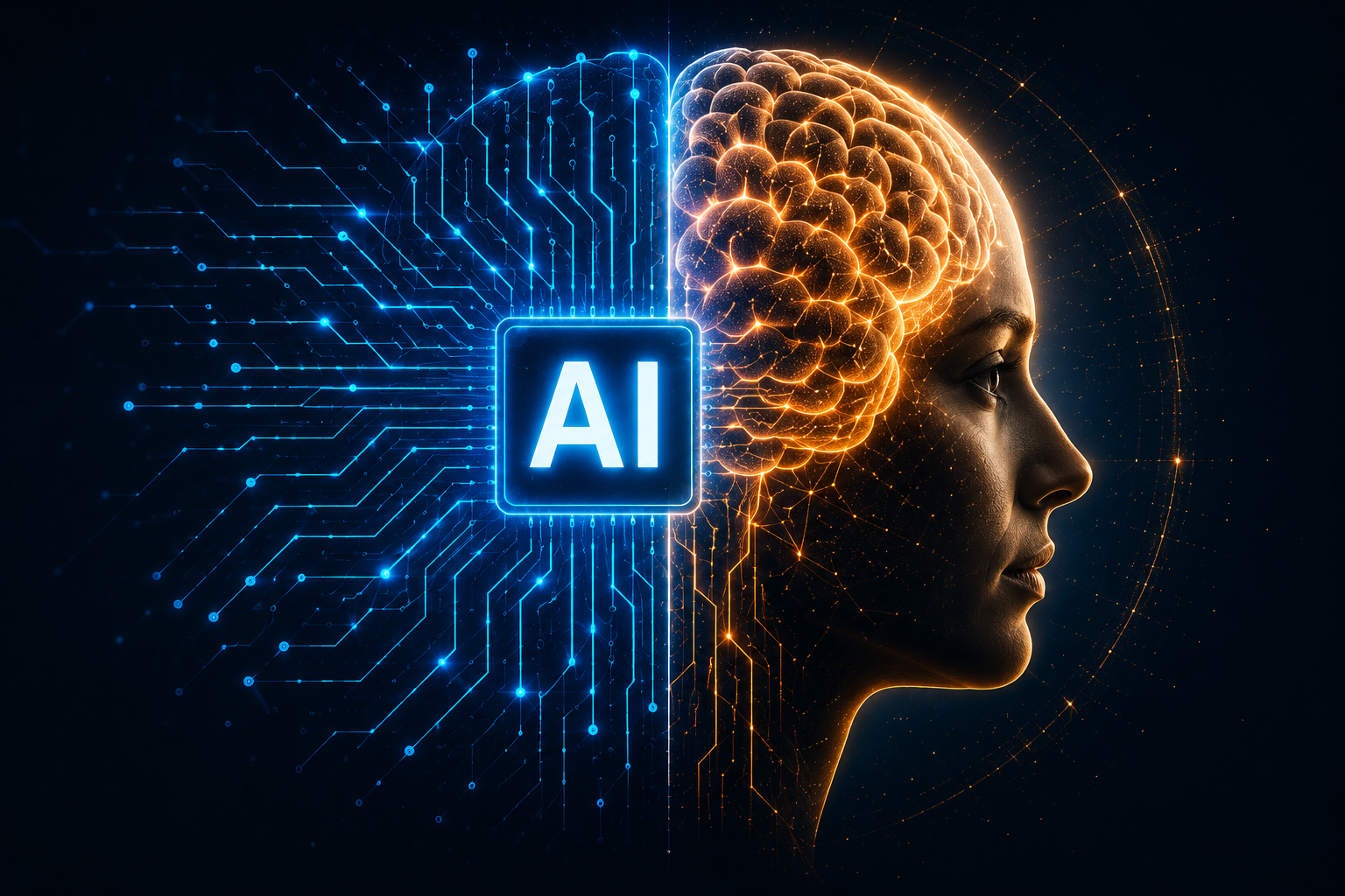 artificial intelligence and human potential concept graphic