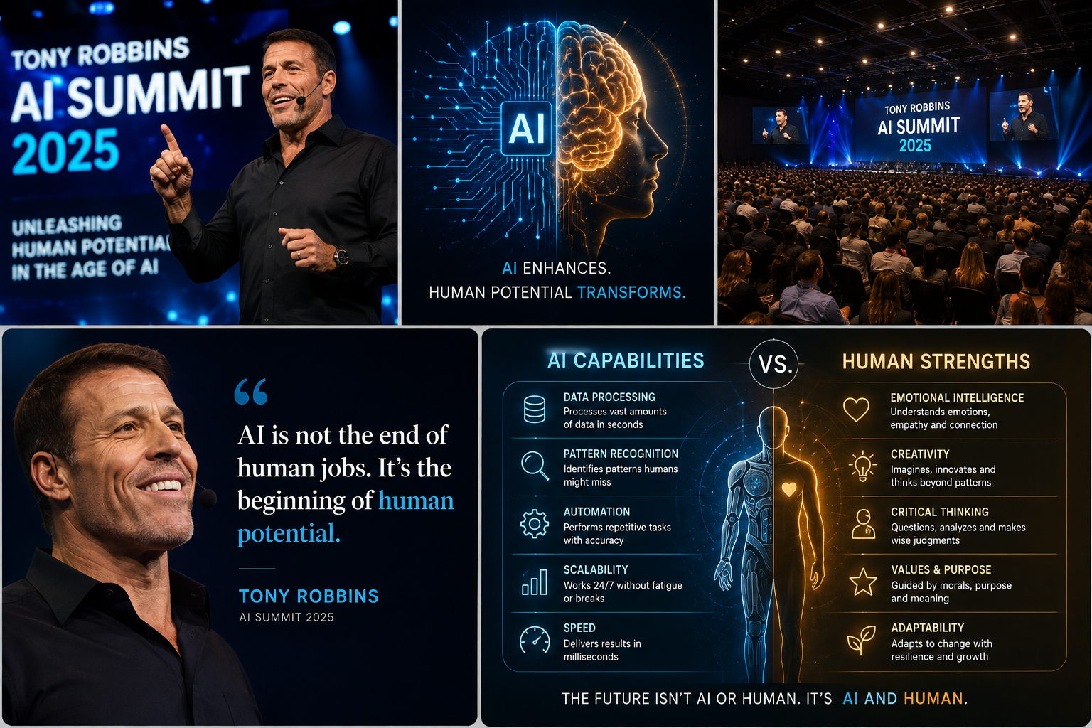 Tony Robbins quote on artificial intelligence and human potential
