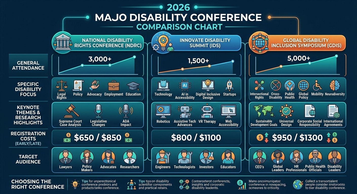 Conference comparison infographic - 2026-disability-conference-comparison-chart