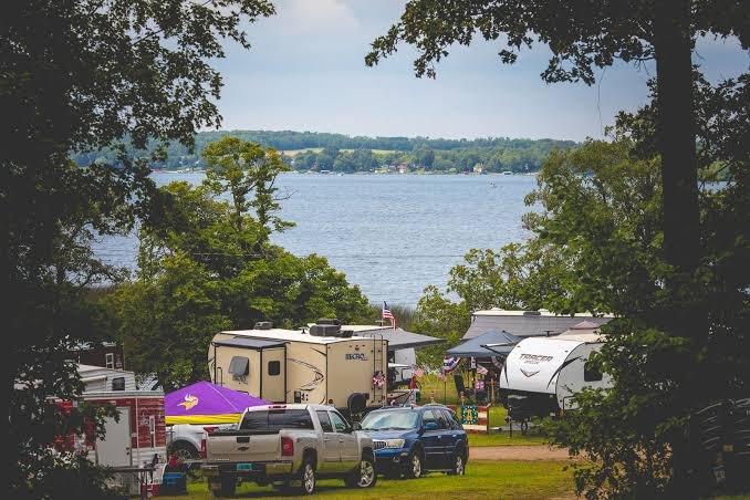 RV and tent camping area at WEFest 2025 festival grounds